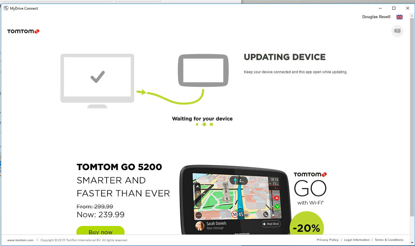 tomtom mydrive connect not connecting
